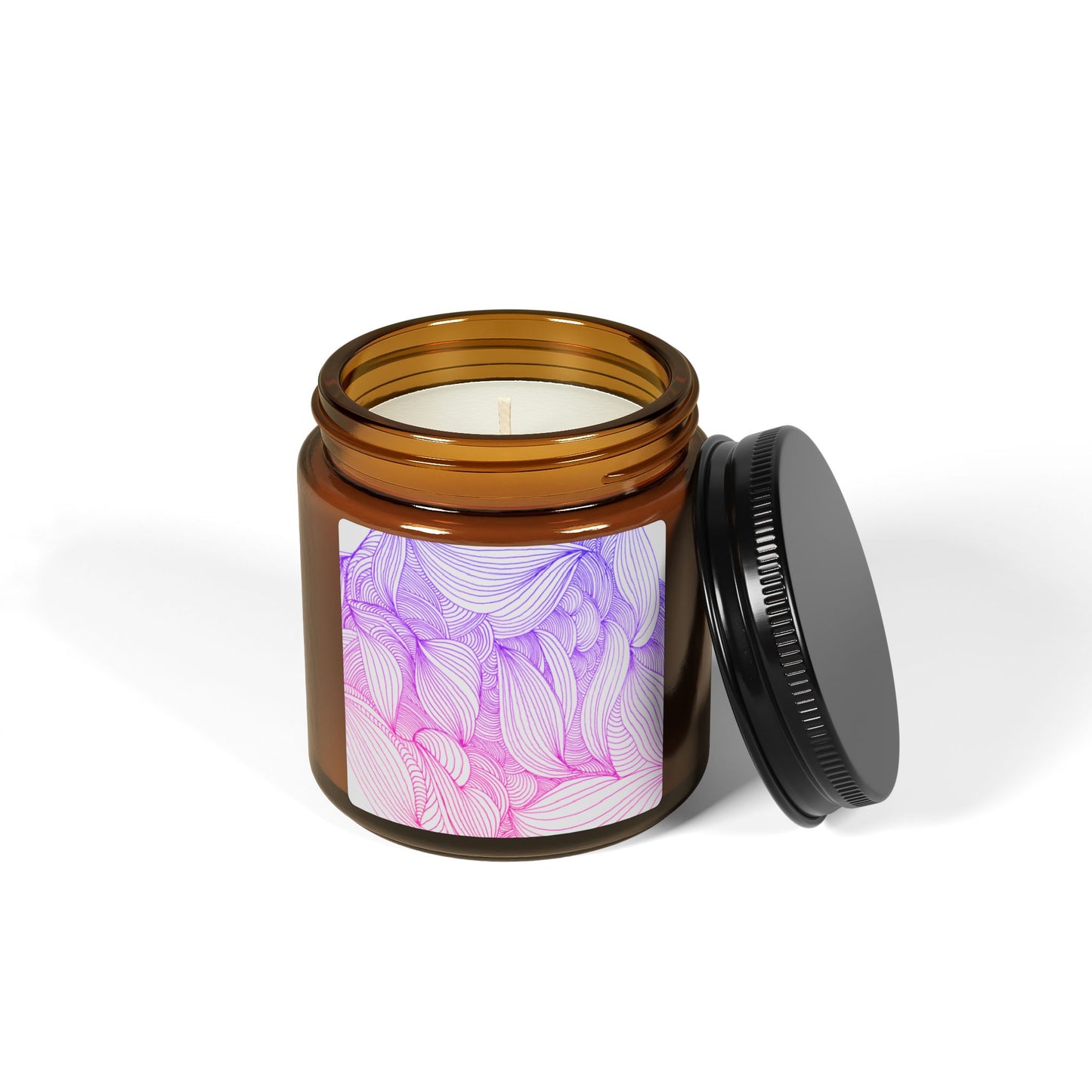 Illuminating Aromatic Floral Soy Candle in Amber Jar - Multi-Size Relaxation Spa Gift