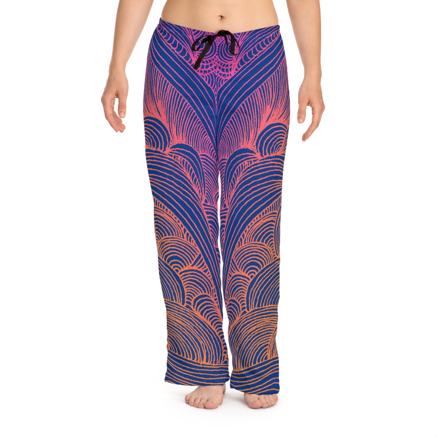 Stylish Women's Pajama Pants with Colorful Leaf Design