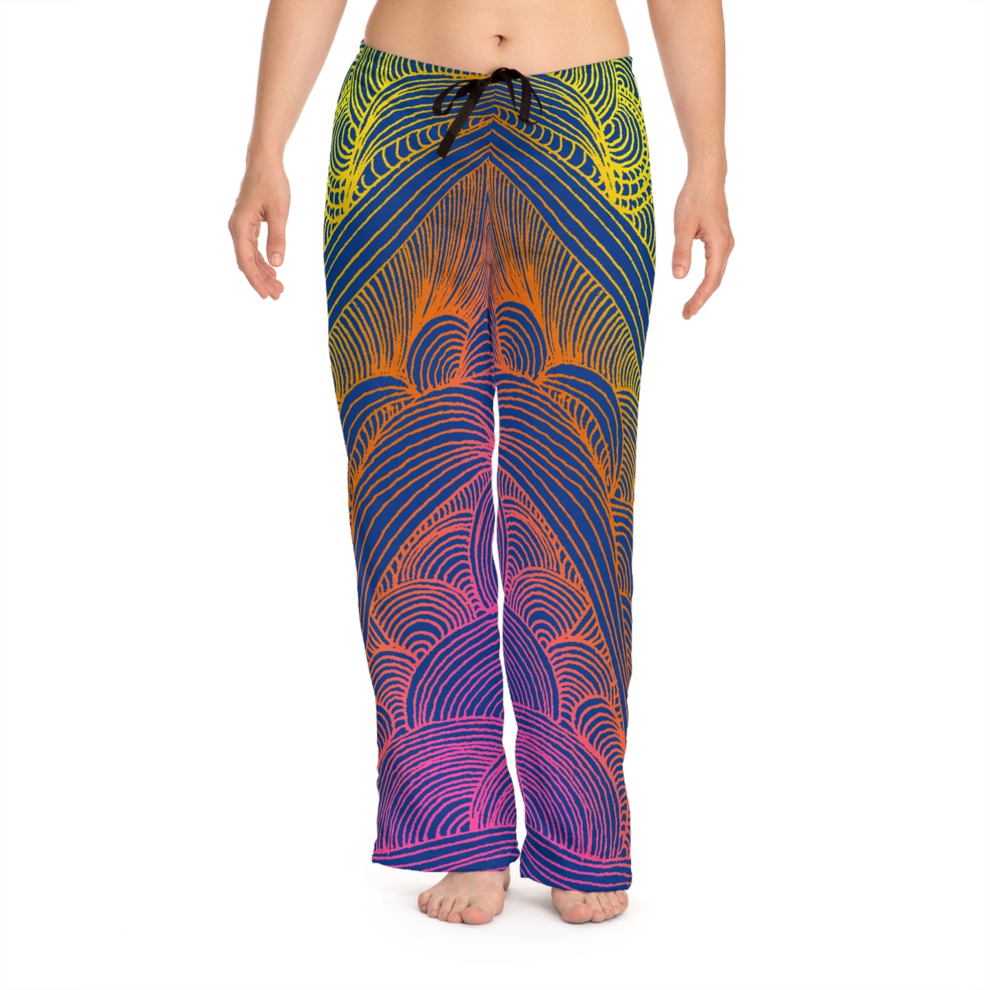 Stylish Women's Pajama Pants with Colorful Leaf Design
