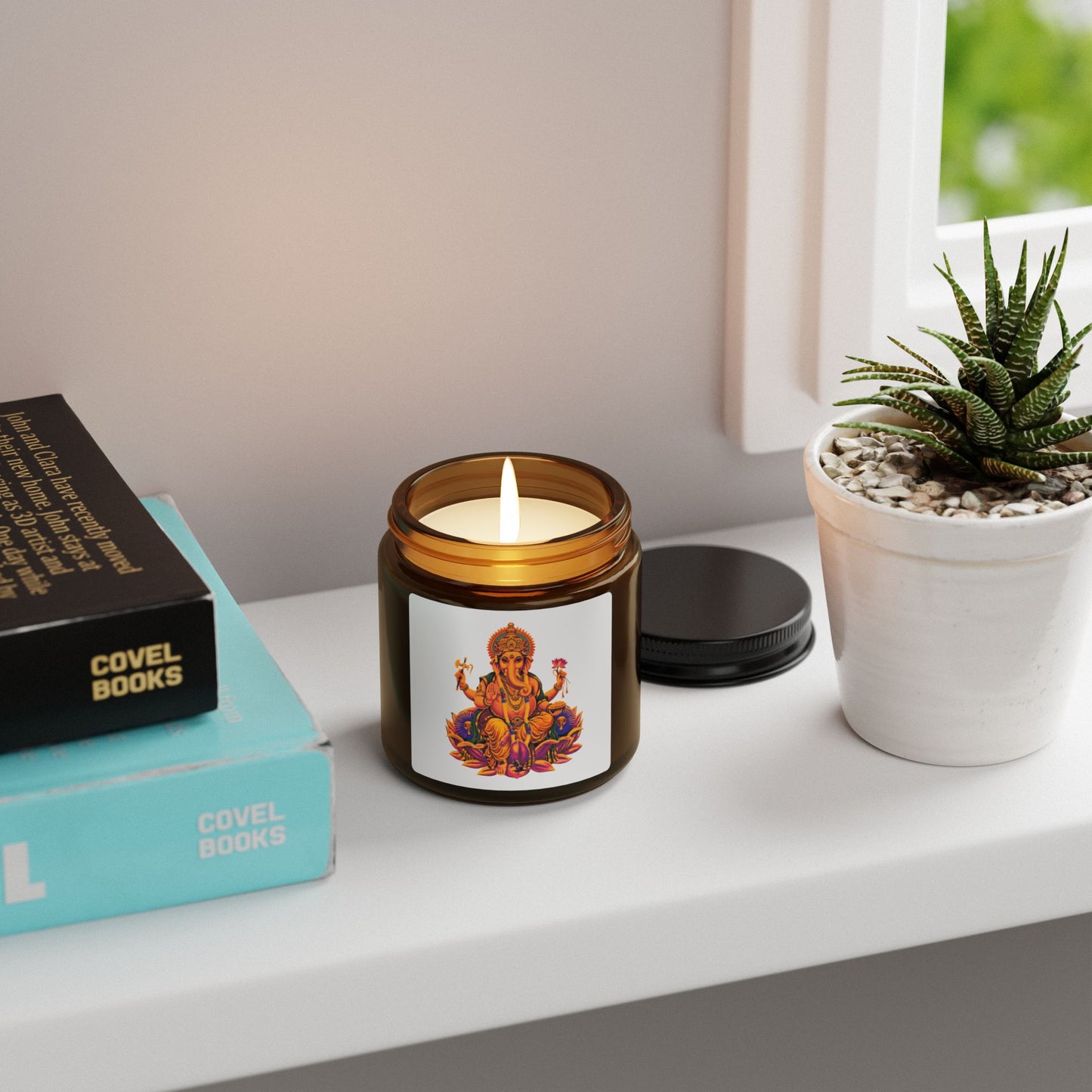 Illuminating Aromatic Floral Soy Candle in Amber Jar - Multi-Size Relaxation Spa Gift