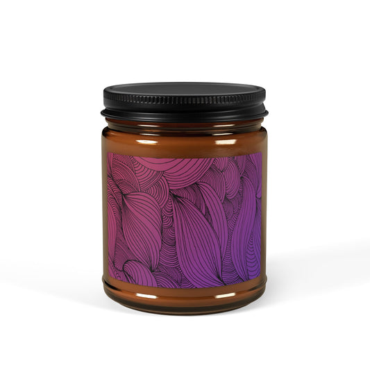 Illuminating Aromatic Floral Soy Candle in Amber Jar - Multi-Size Relaxation Spa Gift