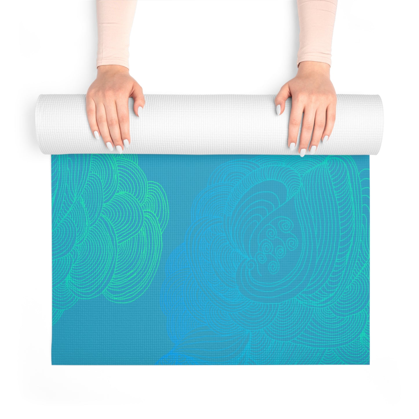 Tranquil Waves Foam Yoga Mat - Comfortable Non-Slip Exercise Mat for All Levels
