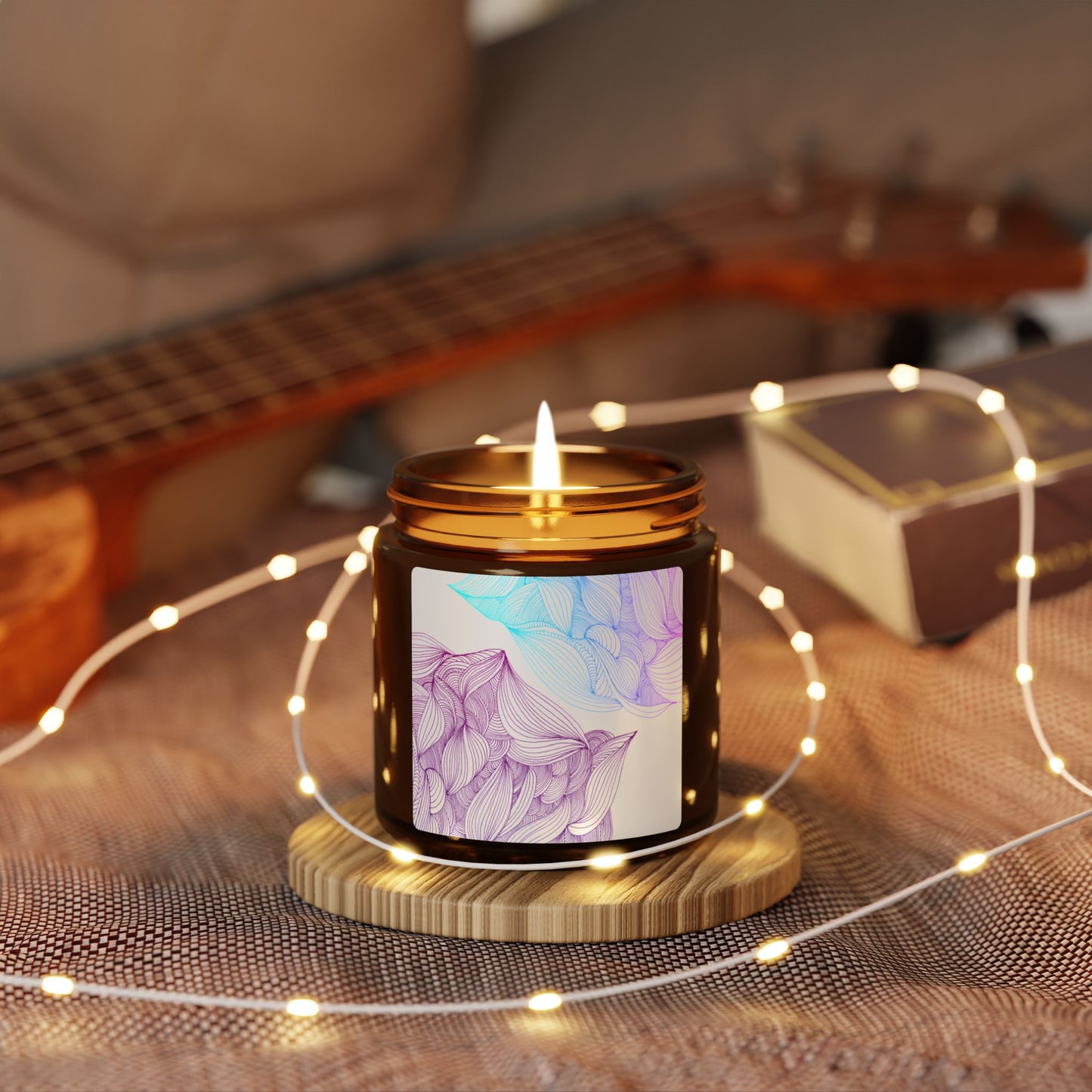 Illuminating Aromatic Floral Soy Candle in Amber Jar - Multi-Size Relaxation Spa Gift