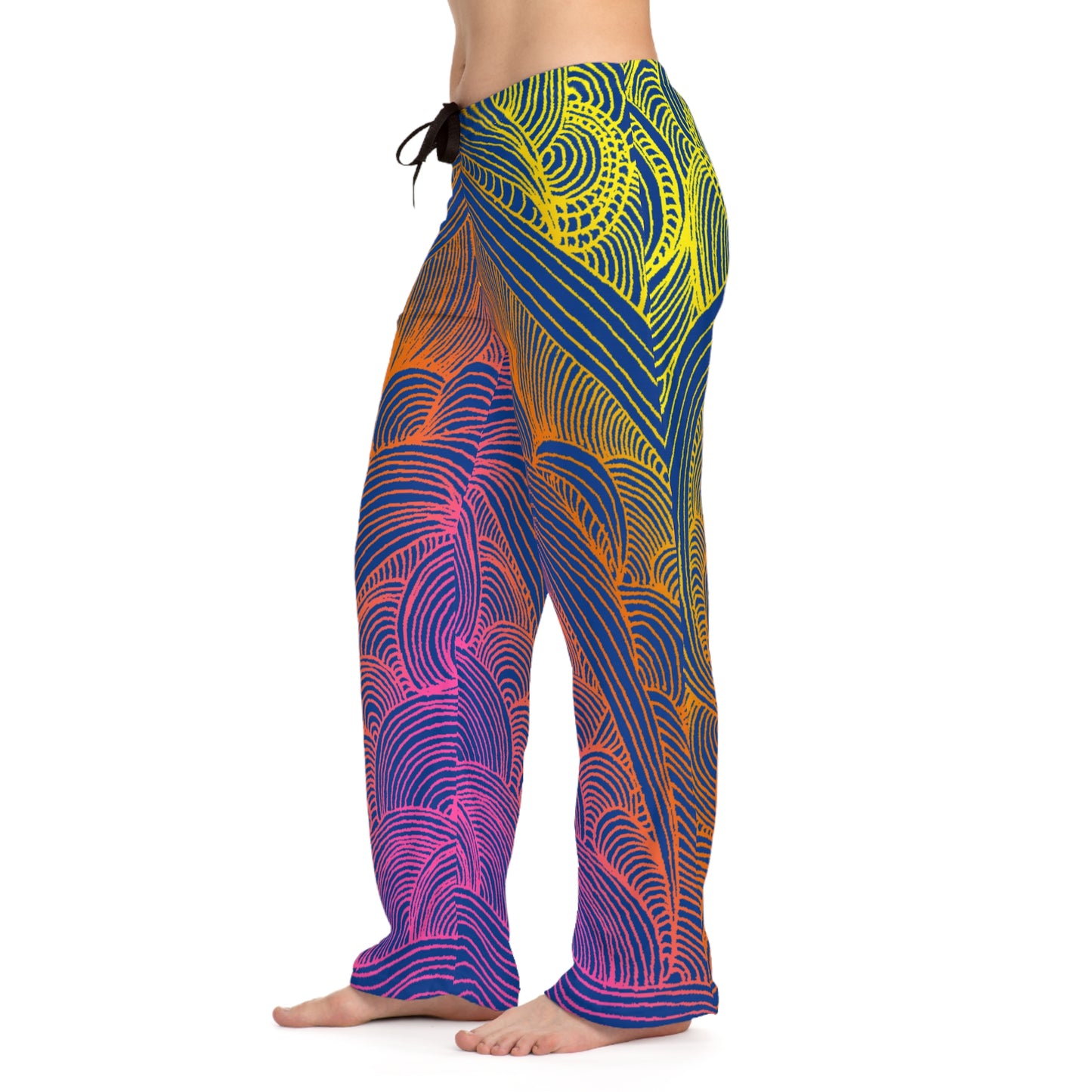 Stylish Women's Pajama Pants with Colorful Leaf Design