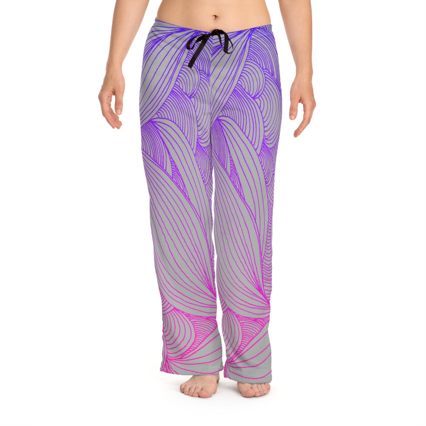 Stylish Women's Pajama Pants with Colorful Leaf Design