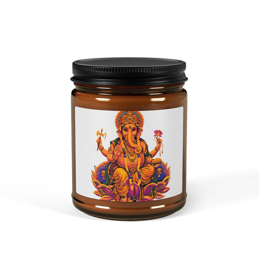 Illuminating Aromatic Floral Soy Candle in Amber Jar - Multi-Size Relaxation Spa Gift