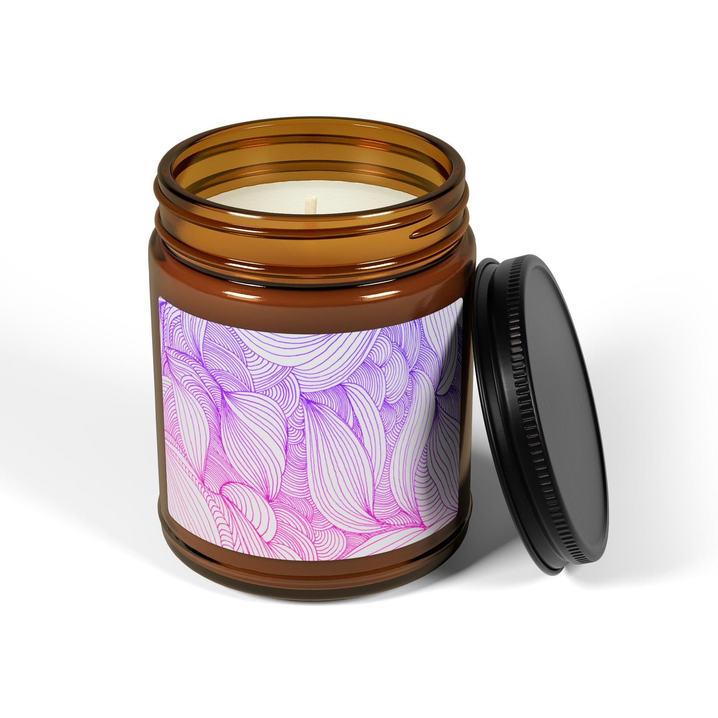 Illuminating Aromatic Floral Soy Candle in Amber Jar - Multi-Size Relaxation Spa Gift