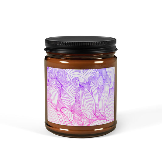 Illuminating Aromatic Floral Soy Candle in Amber Jar - Multi-Size Relaxation Spa Gift
