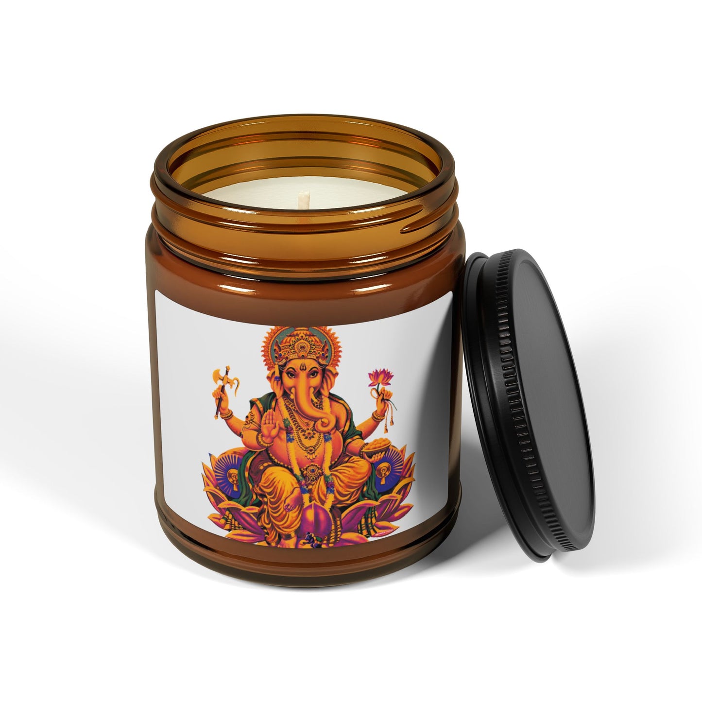 Illuminating Aromatic Floral Soy Candle in Amber Jar - Multi-Size Relaxation Spa Gift