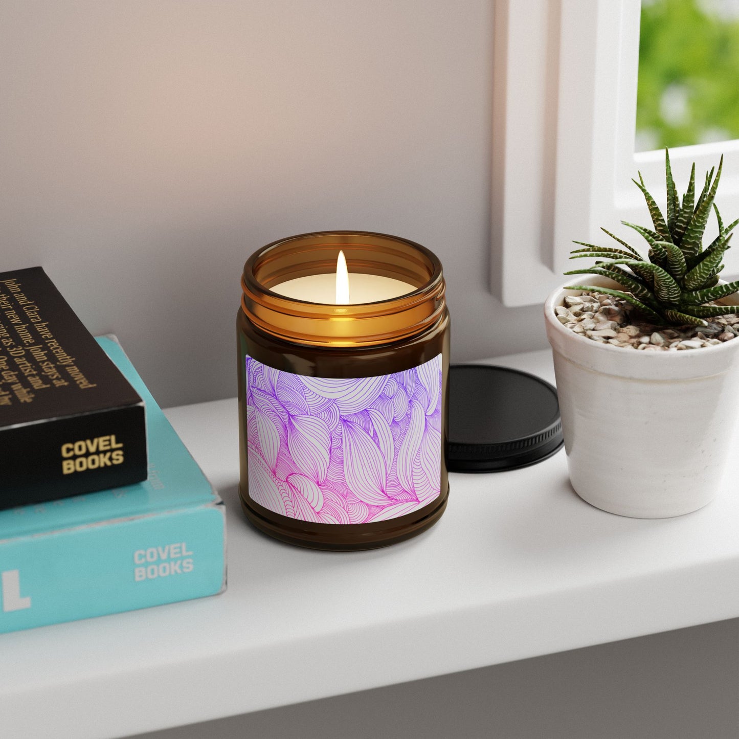 Illuminating Aromatic Floral Soy Candle in Amber Jar - Multi-Size Relaxation Spa Gift