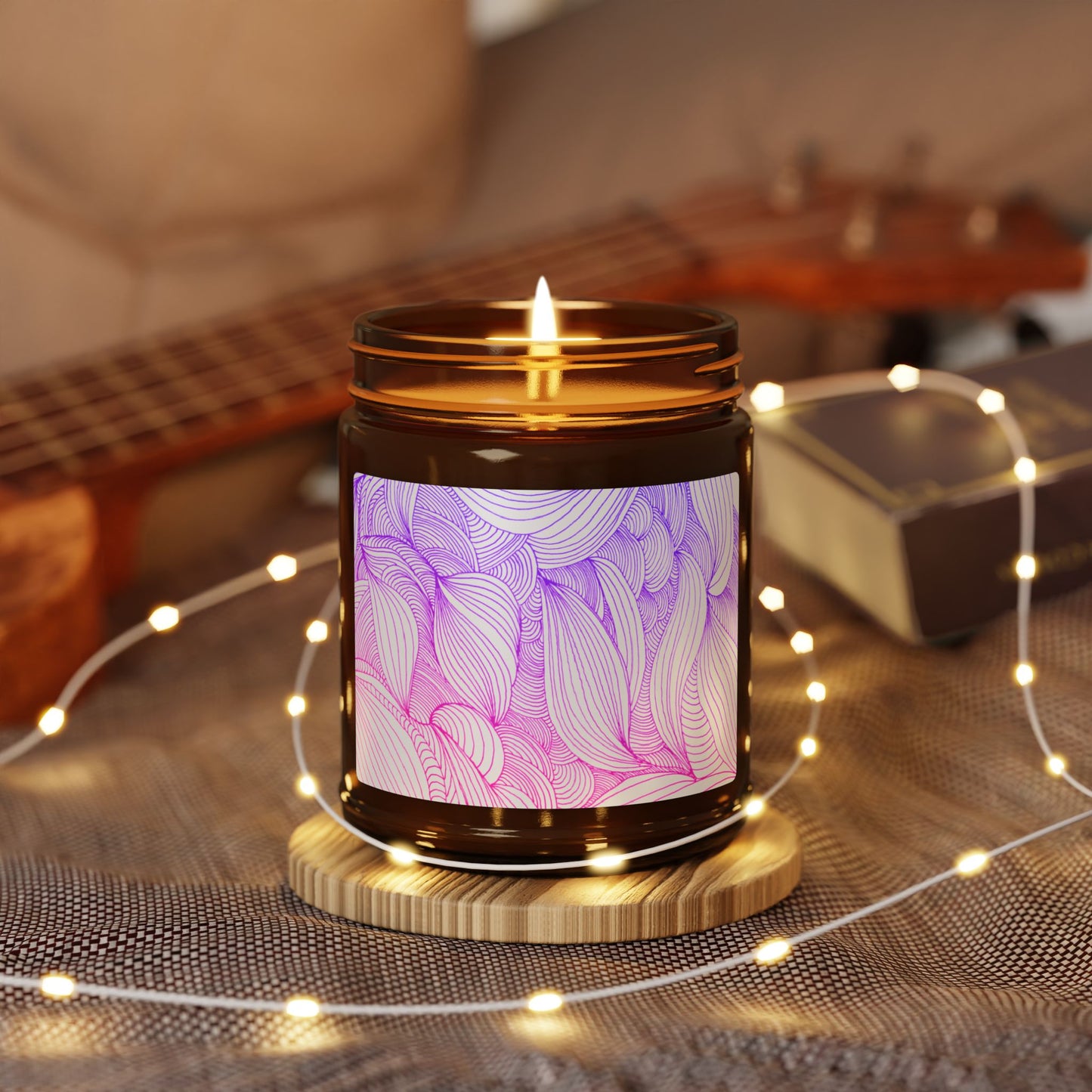 Illuminating Aromatic Floral Soy Candle in Amber Jar - Multi-Size Relaxation Spa Gift