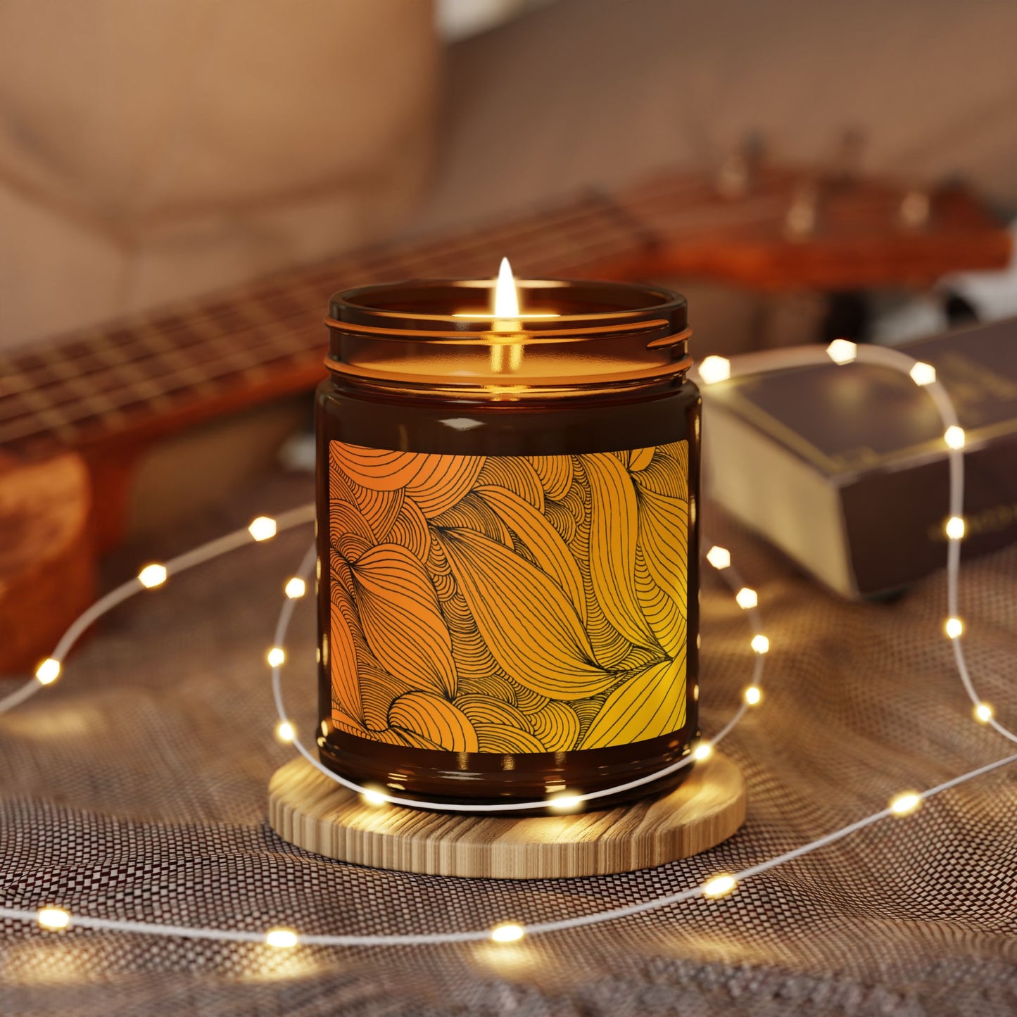 Illuminating Aromatic Floral Soy Candle in Amber Jar - Multi-Size Relaxation Spa Gift