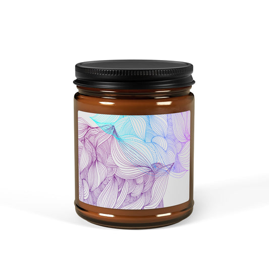 Illuminating Aromatic Floral Soy Candle in Amber Jar - Multi-Size Relaxation Spa Gift