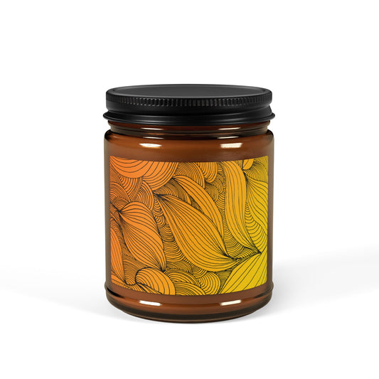 Illuminating Aromatic Floral Soy Candle in Amber Jar - Multi-Size Relaxation Spa Gift