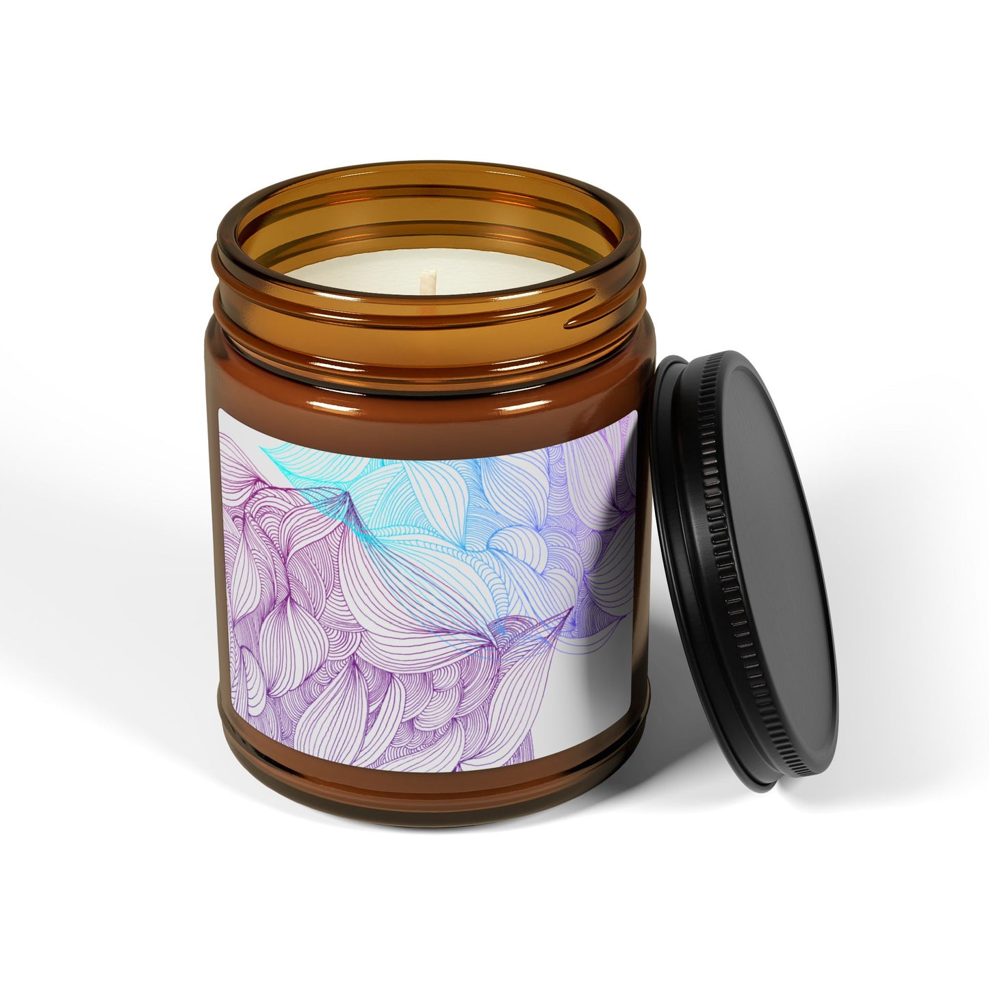 Illuminating Aromatic Floral Soy Candle in Amber Jar - Multi-Size Relaxation Spa Gift