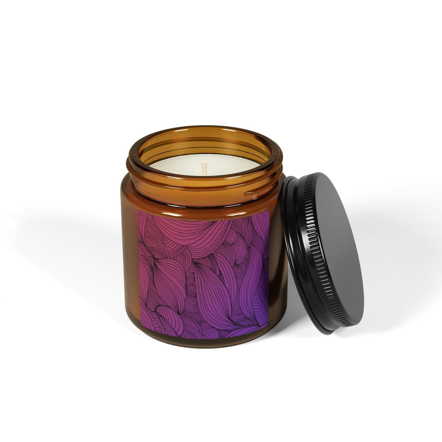 Illuminating Aromatic Floral Soy Candle in Amber Jar - Multi-Size Relaxation Spa Gift