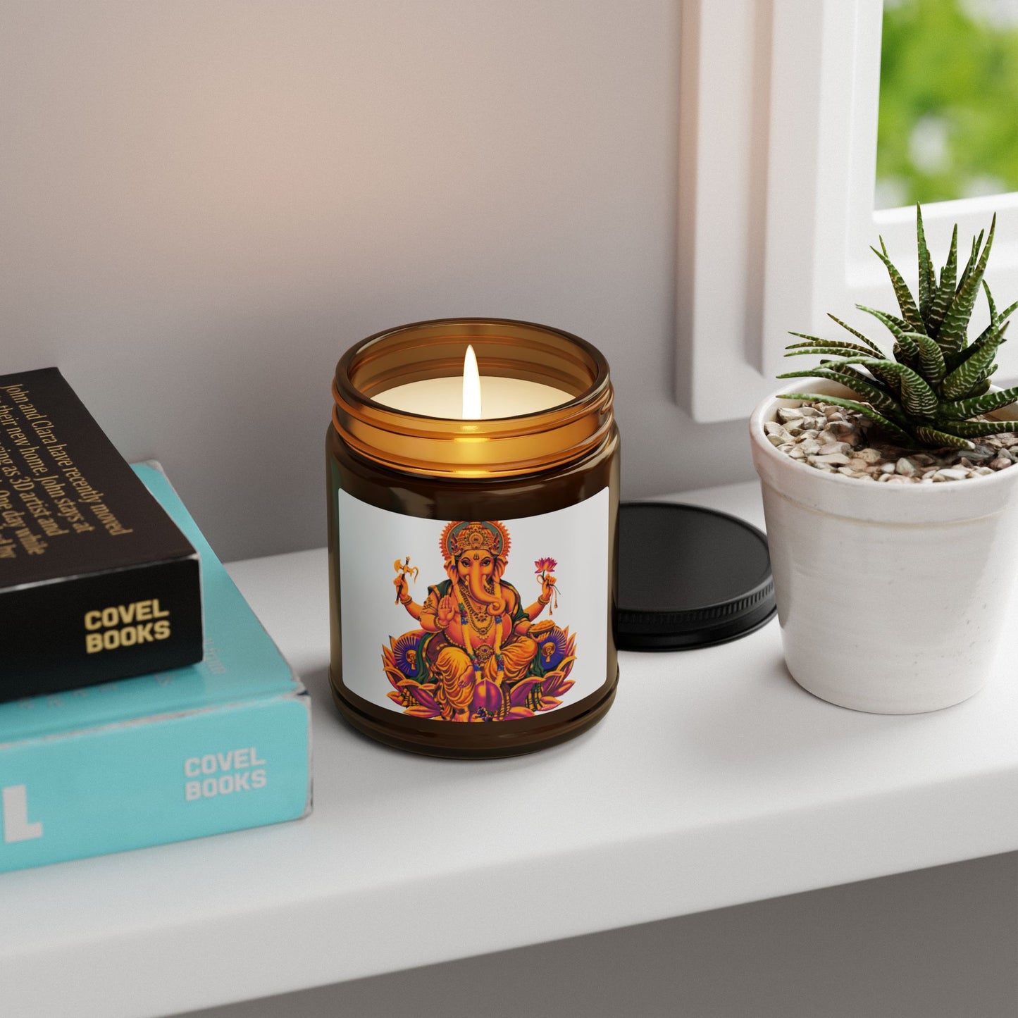 Illuminating Aromatic Floral Soy Candle in Amber Jar - Multi-Size Relaxation Spa Gift