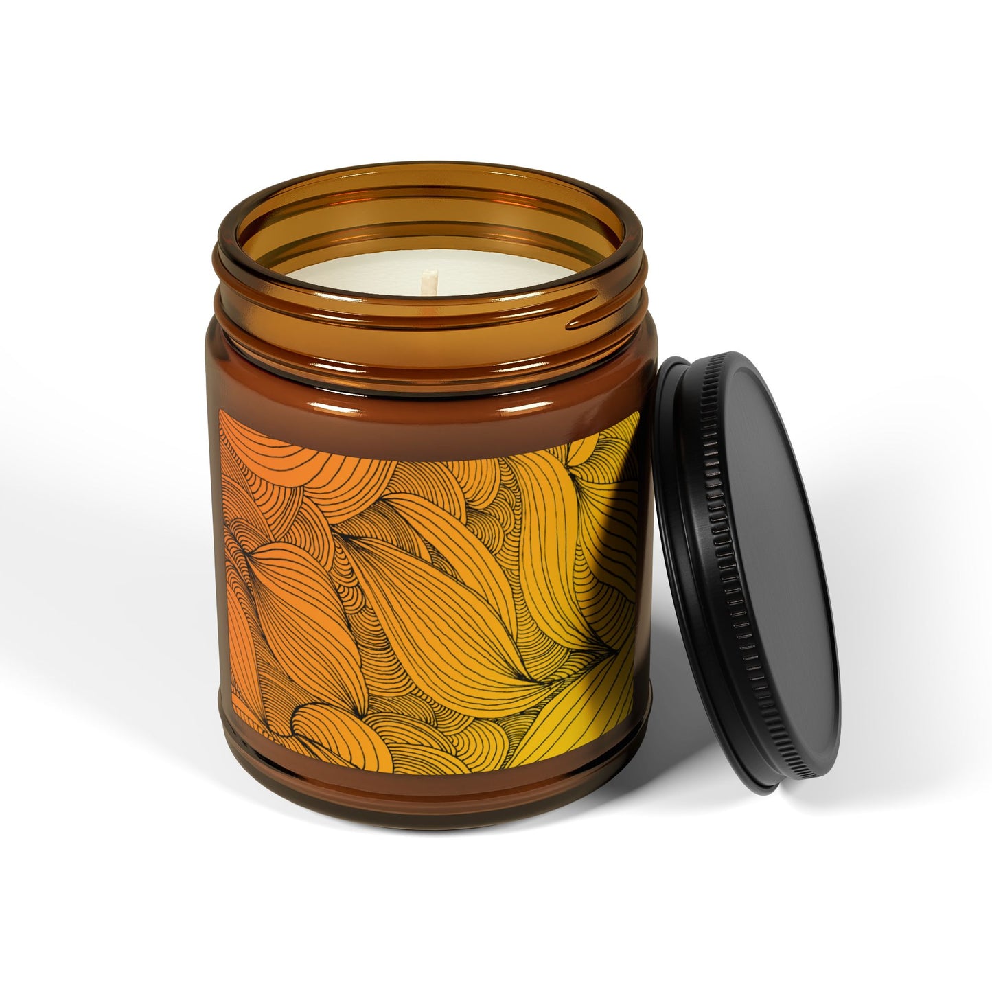 Illuminating Aromatic Floral Soy Candle in Amber Jar - Multi-Size Relaxation Spa Gift