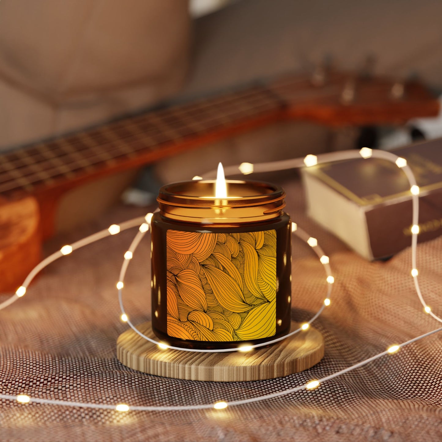 Illuminating Aromatic Floral Soy Candle in Amber Jar - Multi-Size Relaxation Spa Gift
