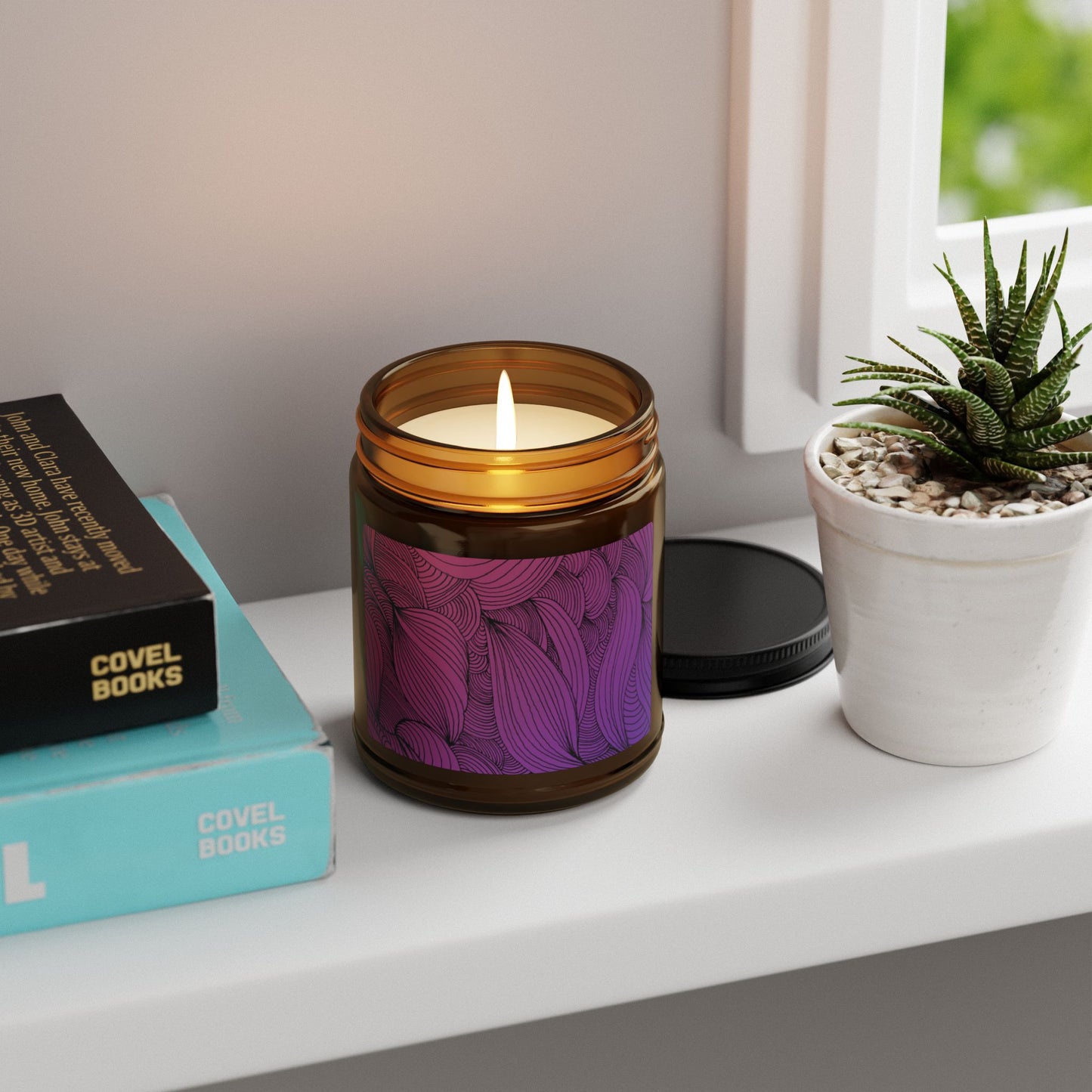 Illuminating Aromatic Floral Soy Candle in Amber Jar - Multi-Size Relaxation Spa Gift