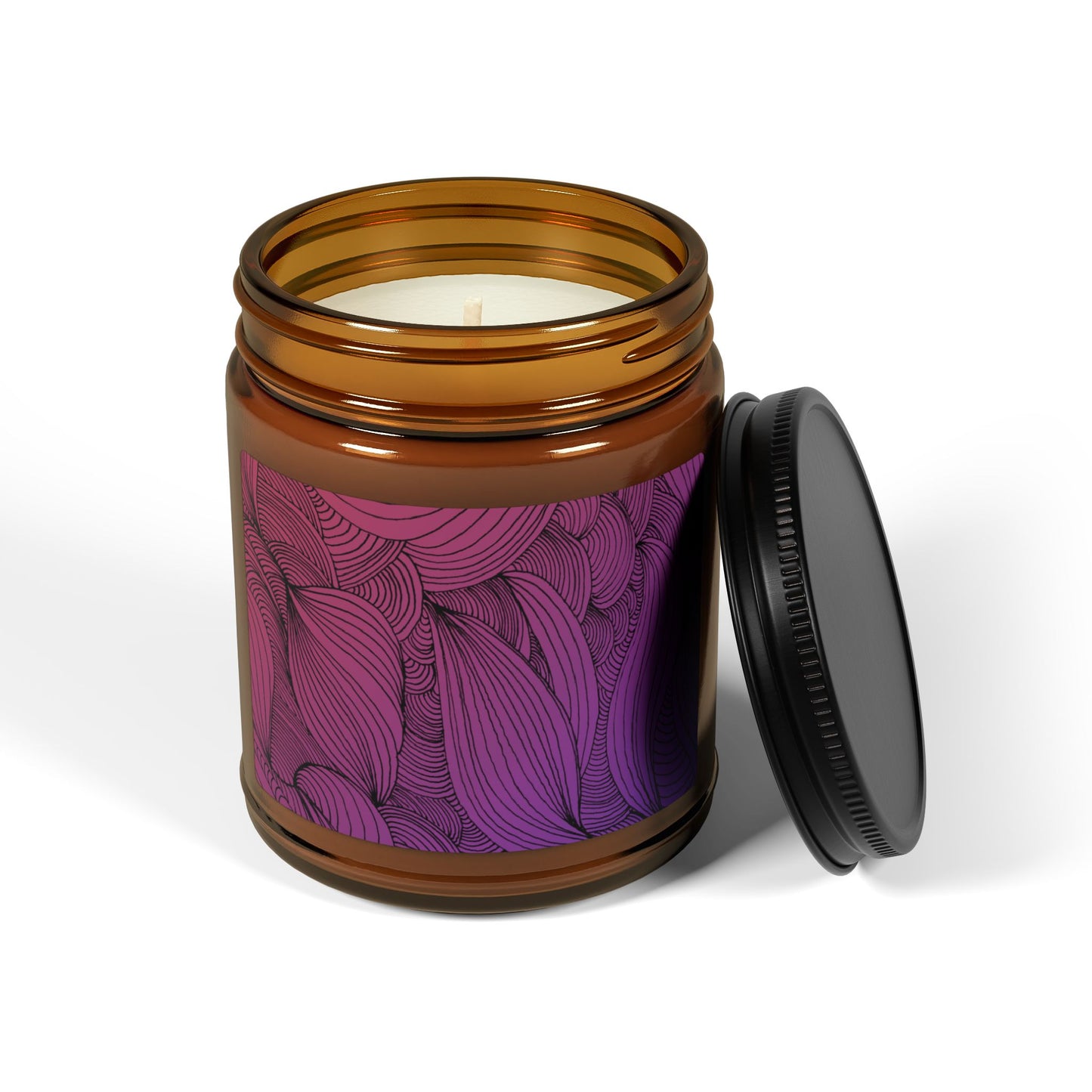 Illuminating Aromatic Floral Soy Candle in Amber Jar - Multi-Size Relaxation Spa Gift