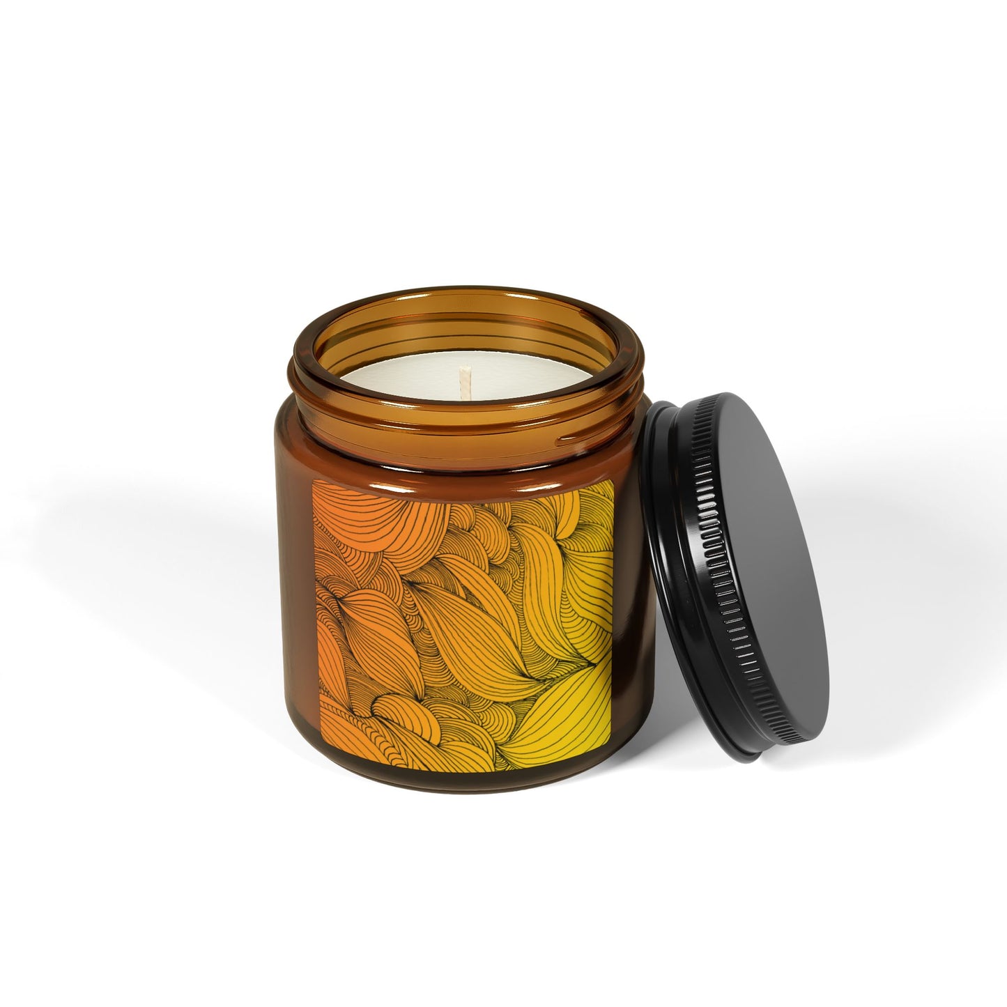 Illuminating Aromatic Floral Soy Candle in Amber Jar - Multi-Size Relaxation Spa Gift
