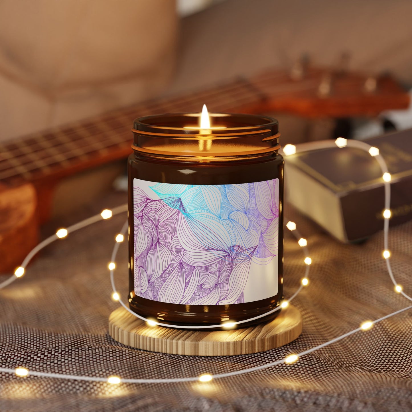 Illuminating Aromatic Floral Soy Candle in Amber Jar - Multi-Size Relaxation Spa Gift