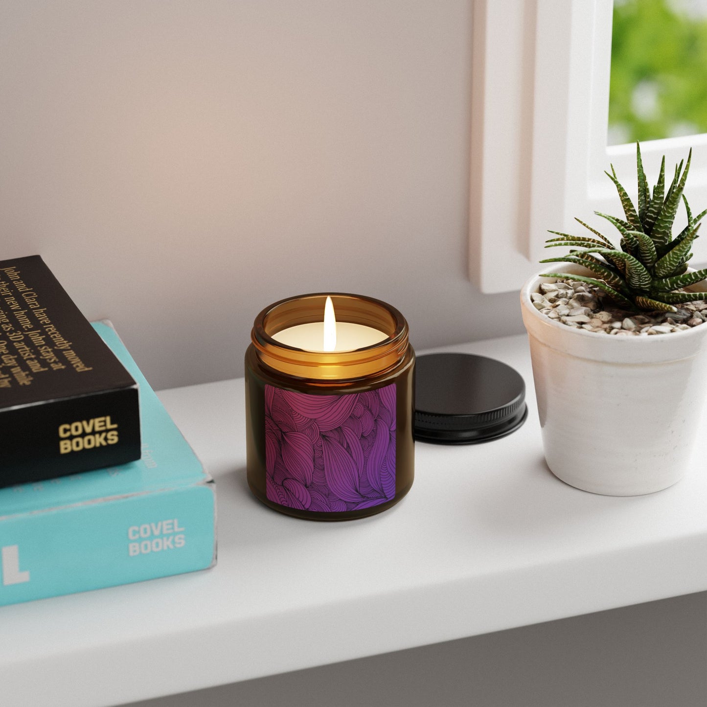 Illuminating Aromatic Floral Soy Candle in Amber Jar - Multi-Size Relaxation Spa Gift