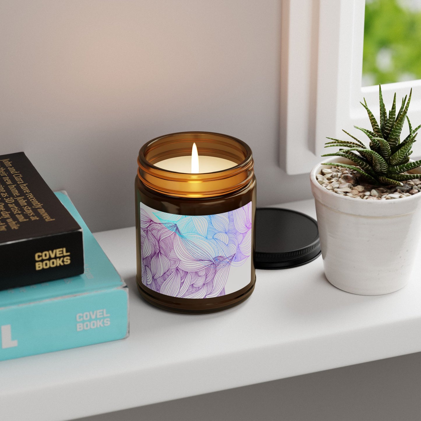 Illuminating Aromatic Floral Soy Candle in Amber Jar - Multi-Size Relaxation Spa Gift