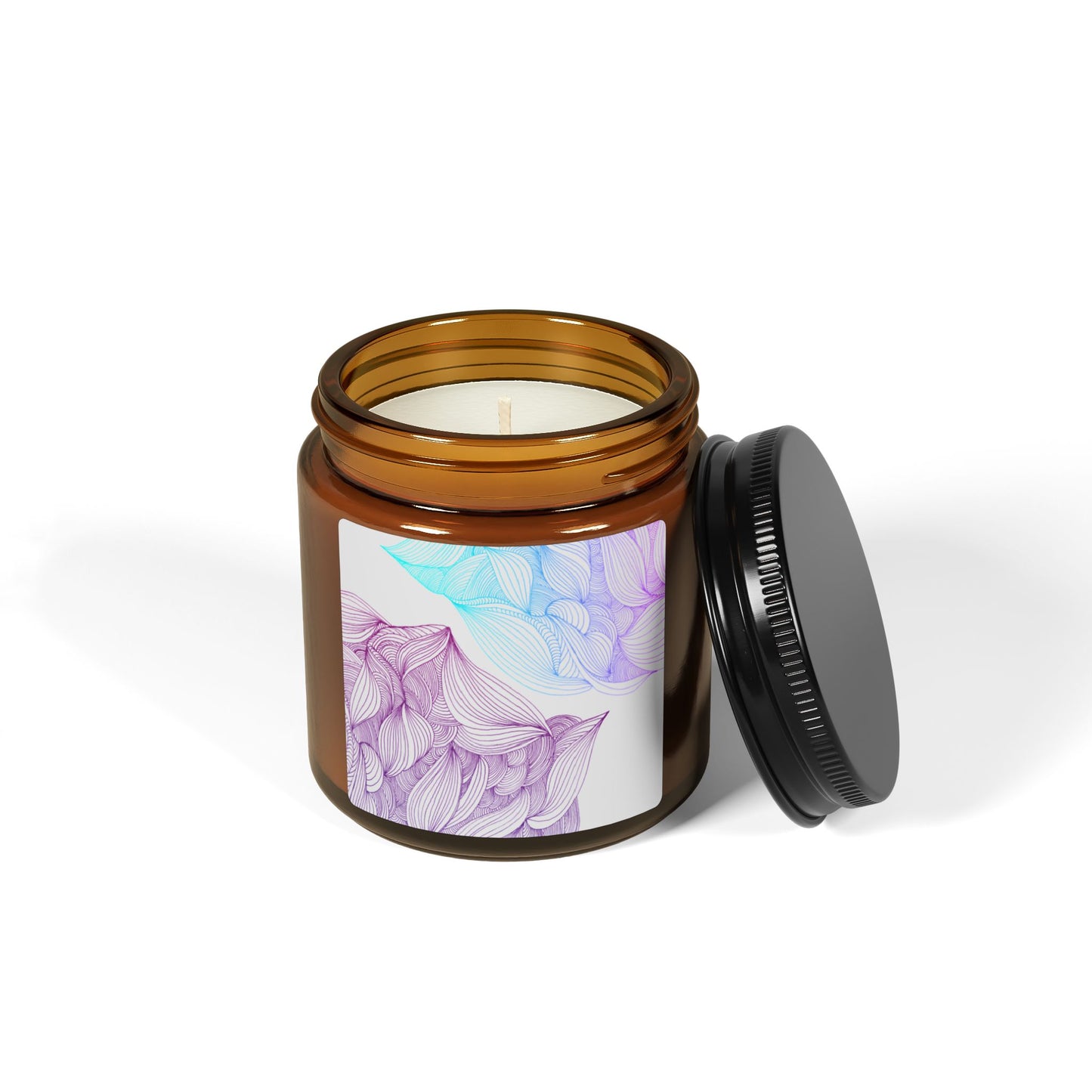 Illuminating Aromatic Floral Soy Candle in Amber Jar - Multi-Size Relaxation Spa Gift